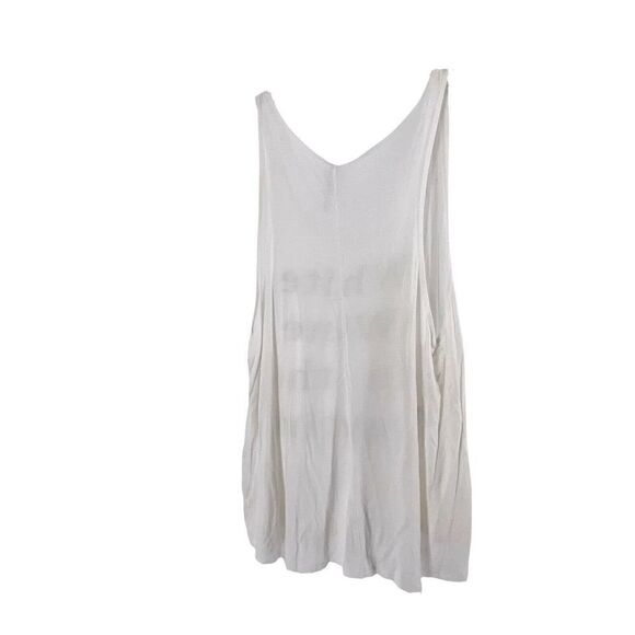 White Wine In The Daytime Tank Top White Scoop Neck Size L Day Drinking Humor - Picture 3 of 5